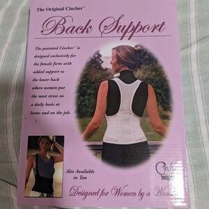 The Original Cincher Back Support in White size medium